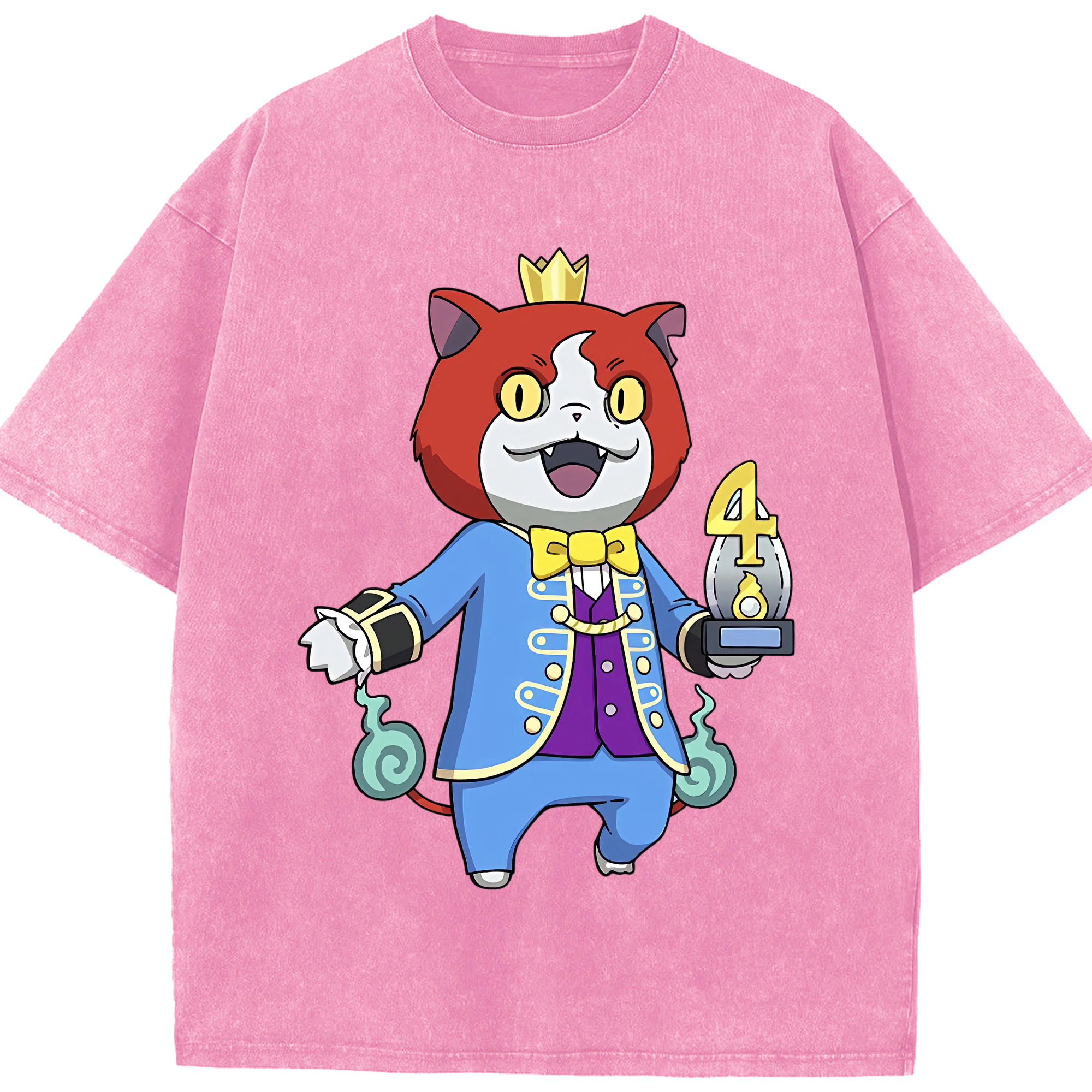 （画像用） 妖怪ウォッチ Yo-kai Watch 綿100% ヴィンテージ風 半袖Tシャツ（フロントプリント）